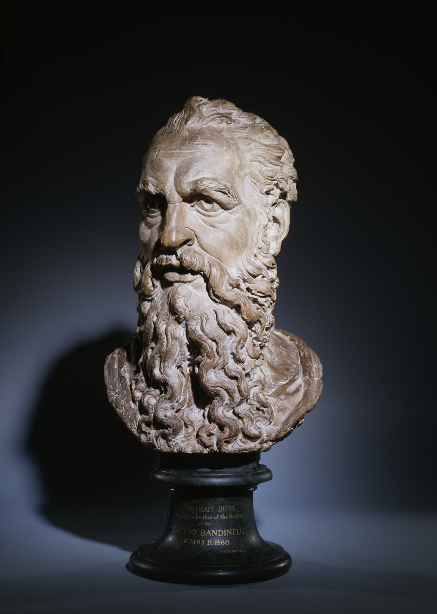 Studie av huvudet av Saint Paul, ca 1535 (terrakotta) av Baccio Bandinelli