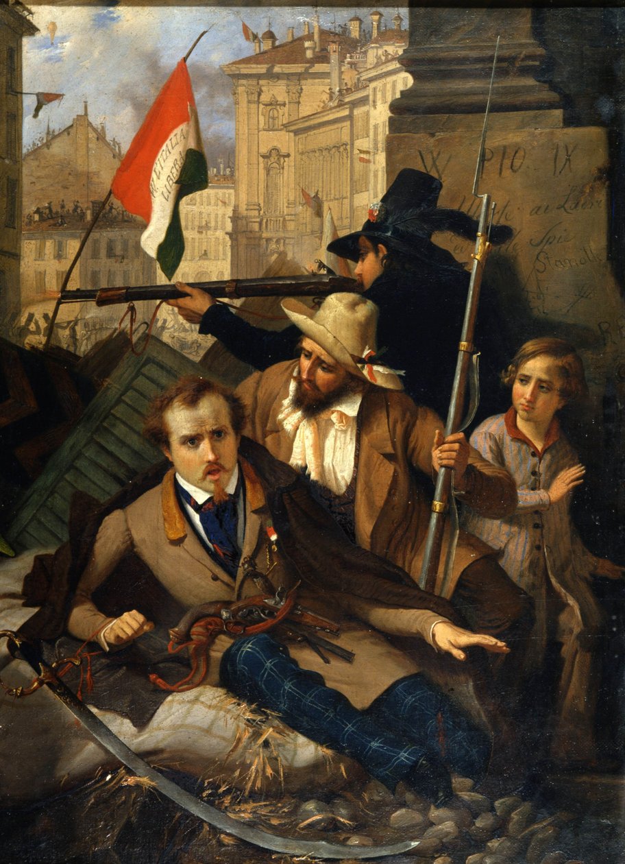 Risorgimento: The Five Days of Milan (Cinque giornate di Milano) (18-22 mars 1848): detta är ett av de första avsnitten av revolutionerna 1848 (en del av det första italienska frihetskriget) som såg uppkomsten av Milaneserna befolkningsupprorande mot av Baldassare Verazzi