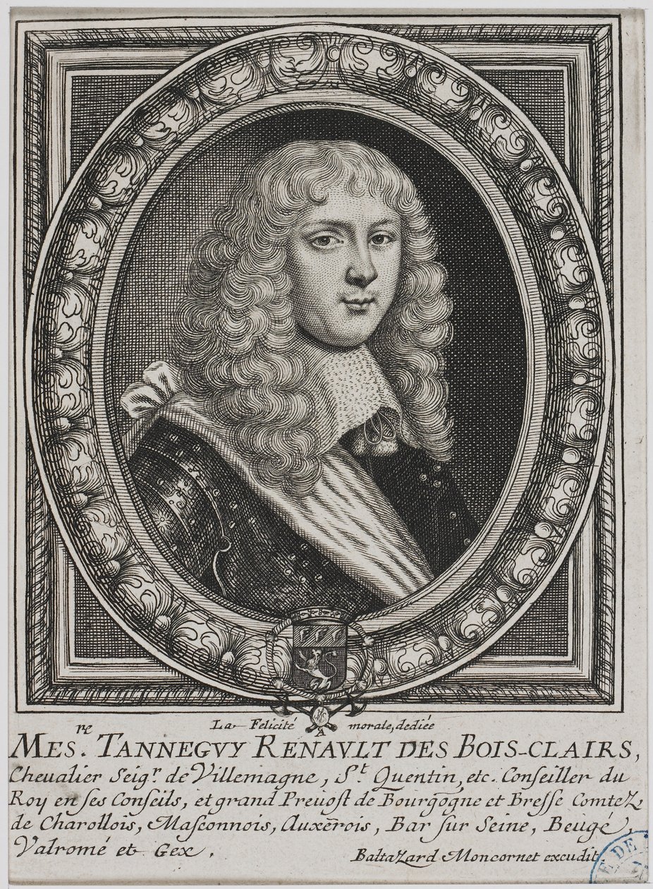 Porträtt av Tanneguy Regnault des Boisclairs av Balthasar Montcornet av Balthazar Moncornet