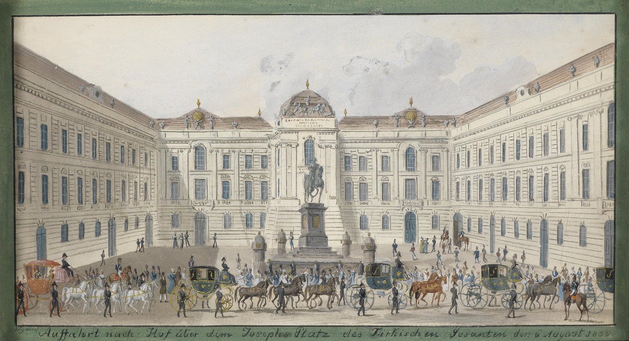 Auffahrt nach Hof über dem Josephsplatz des Türkischen Gesandten den 6. August 1835 av Balthasar Wigand