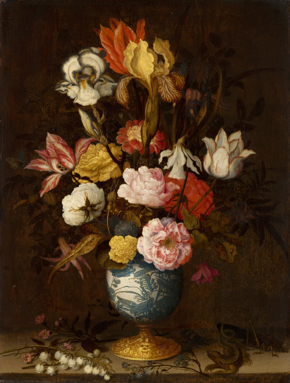 Bloemen in een Wan-Li-vaas av Balthasar van der Ast