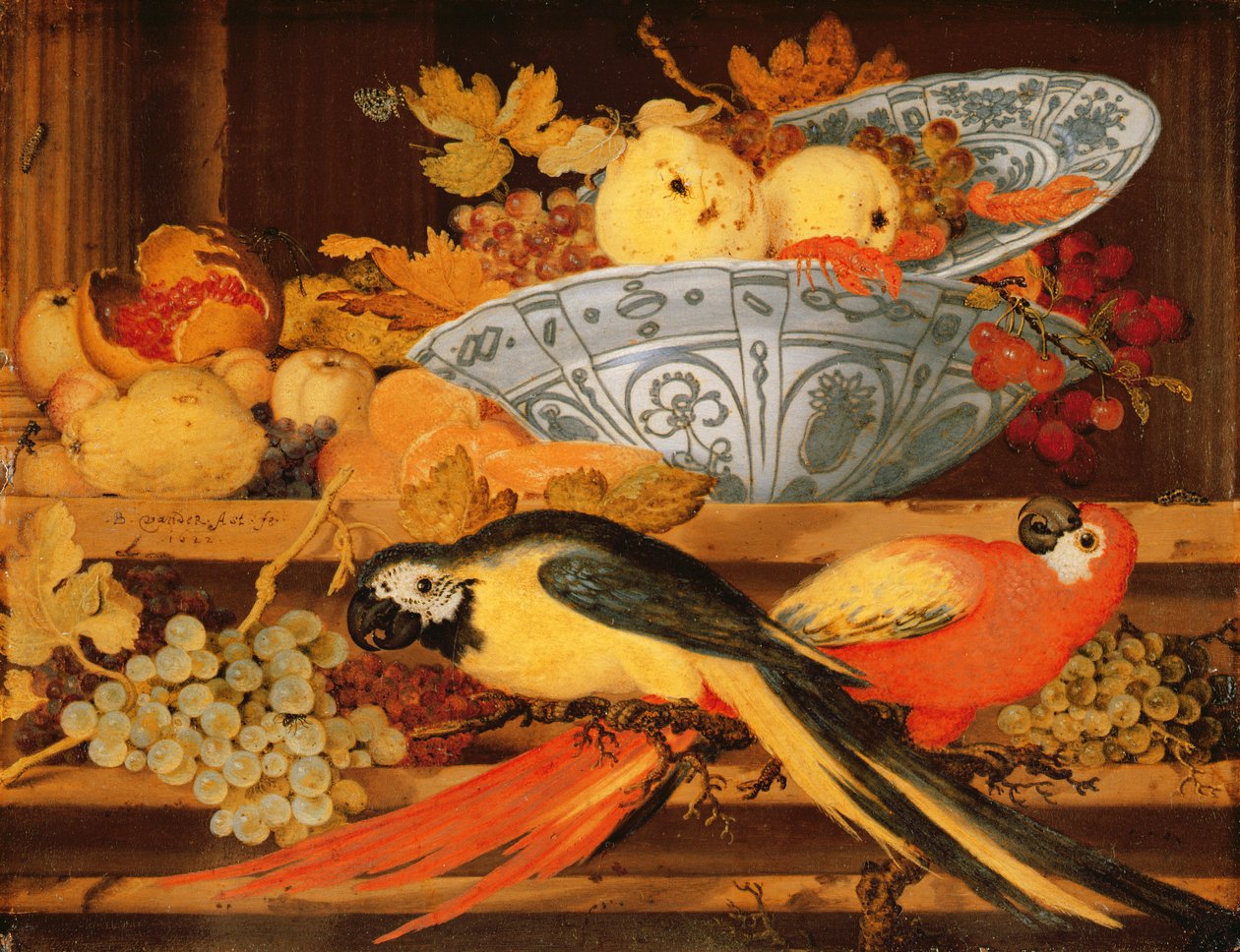 Stilleben med frukt och aror, 1622 (olja på koppar) av Balthasar van der Ast