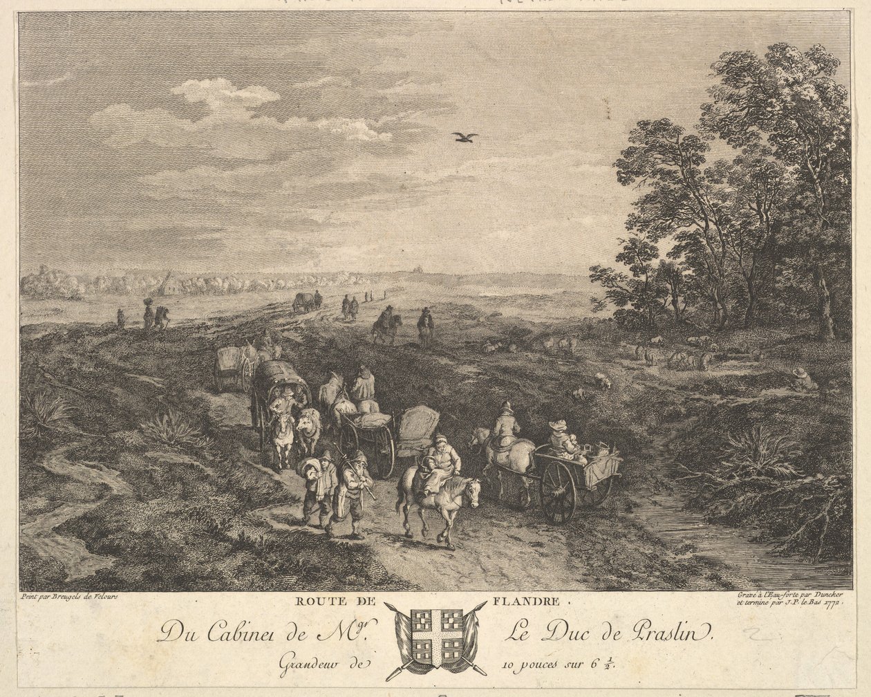 Flanders Road Route de Flandre efter en målning i samlingen av Duc de Praslin, 1772 av Balthasar Anton Dunker