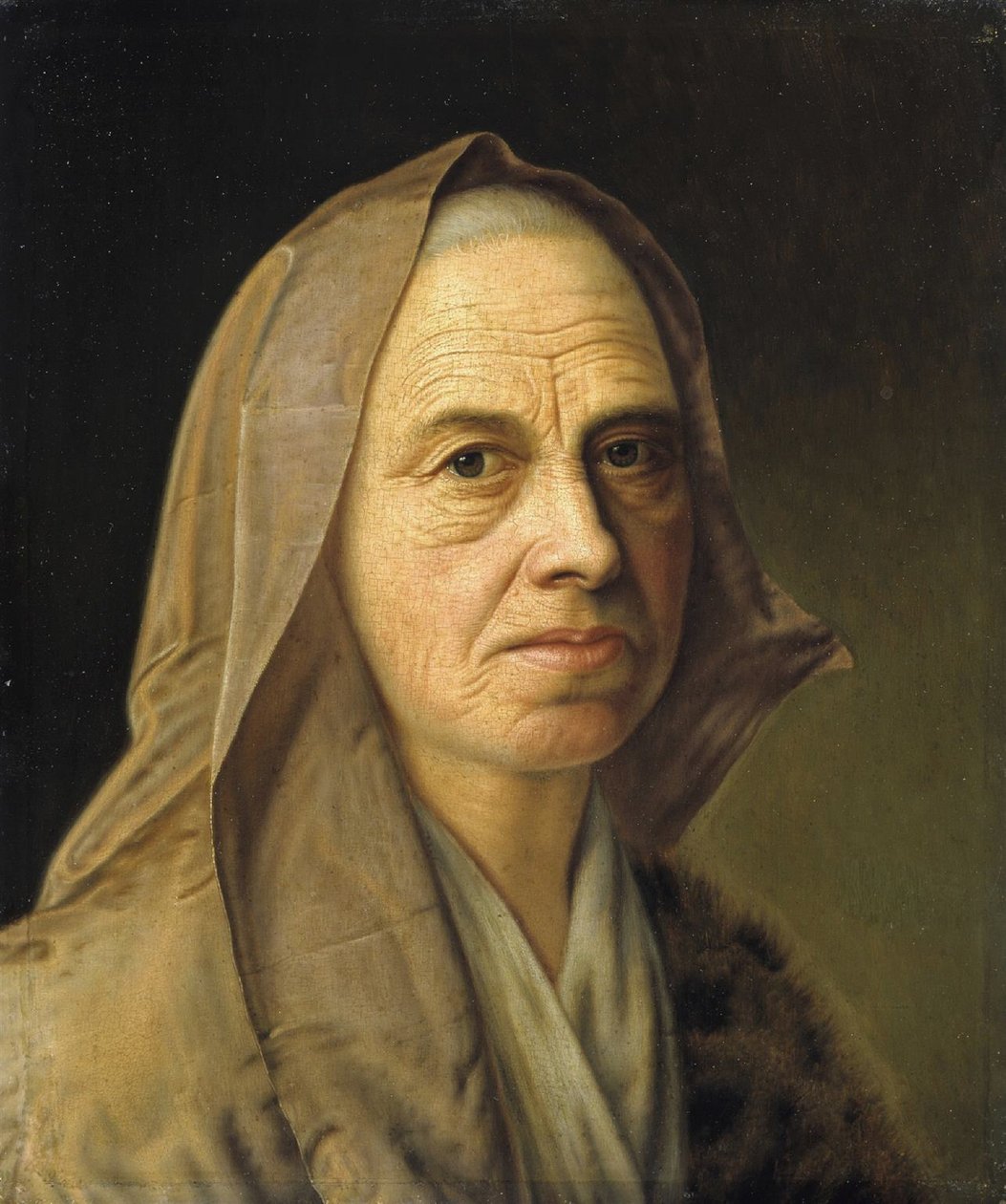 Denner, Balthasar - Studie av en gammal kvinna - Hamburger Kunsthalle av Balthasar Denner