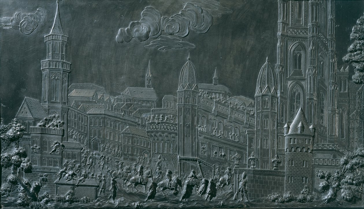 Kröningsprocessionen av kejsar Franz I Stephan von Lorraine i Frankfurt am Main den 10 oktober 1745 av Balthasar Ferdinand Moll