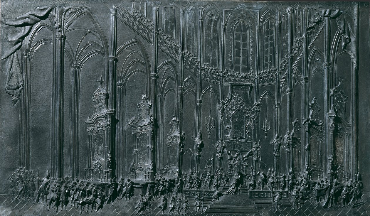 Kröningen av Maria Theresia i Prags katedral till "kung" av Böhmen den 12 maj 1743 av Balthasar Ferdinand Moll