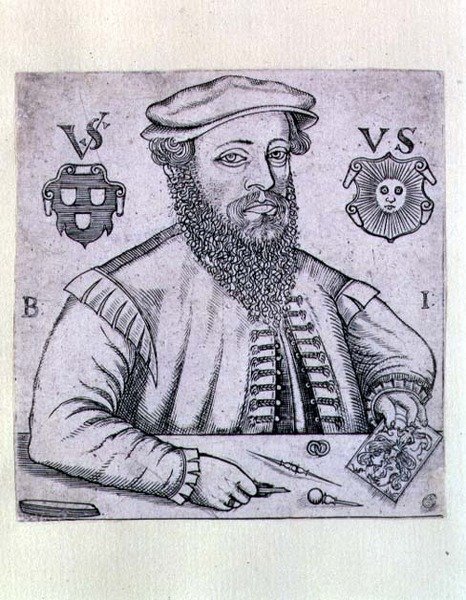 Porträtt av Virgilius Solis (1514-62) tysk grafiker av Balthasar Jenichen
