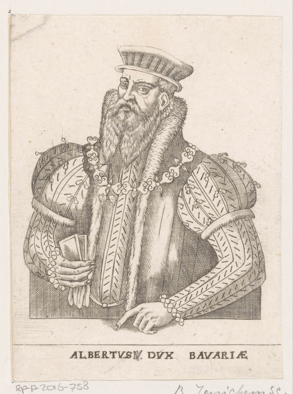 Porträtt av Albrecht V, hertig av Bayern av Balthasar Jenichen