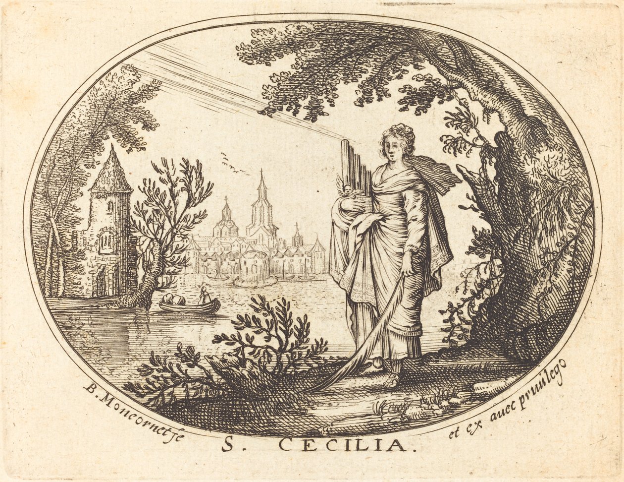 Sankta Cecilia i ett landskap av Balthasar Moncornet