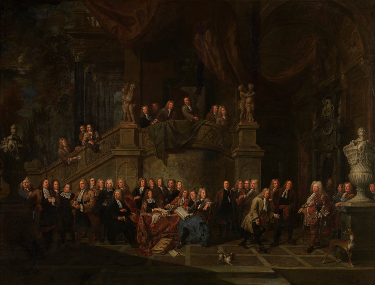 Mottagning av Jan Karel de Gordes i guildhallen av Balthasar van den Bossche