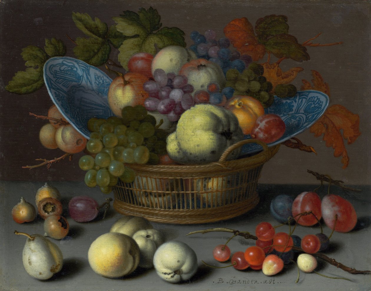 Korg med frukter, ca 1622 (olja på pannå) av Balthasar van der Ast