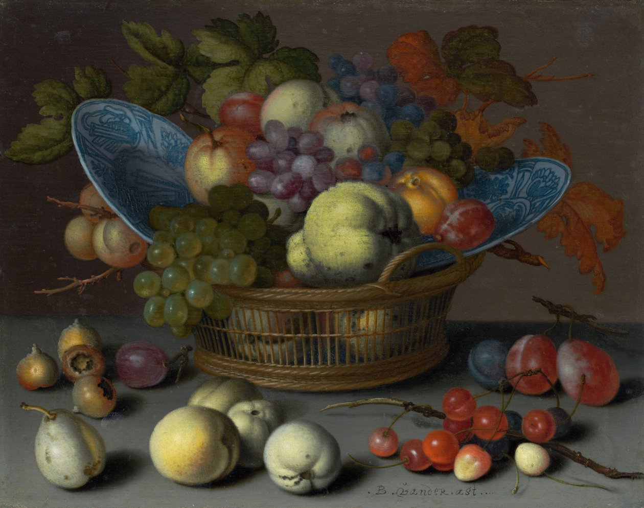 Fruktkorg, ca. 1622. av Balthasar van der Ast