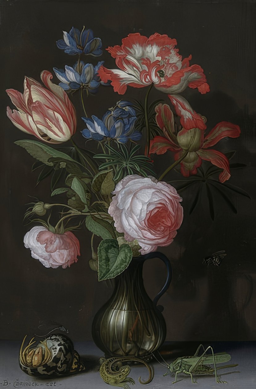 Stilleben med blommor. Omkring 1630 av Balthasar van der Ast