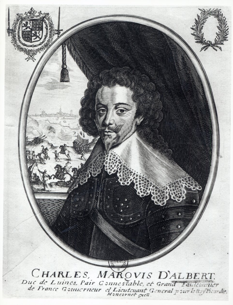 Charles de Luynes (1578-1621) markis av Albert (gravyr) (svart foto) av Balthazar Moncornet