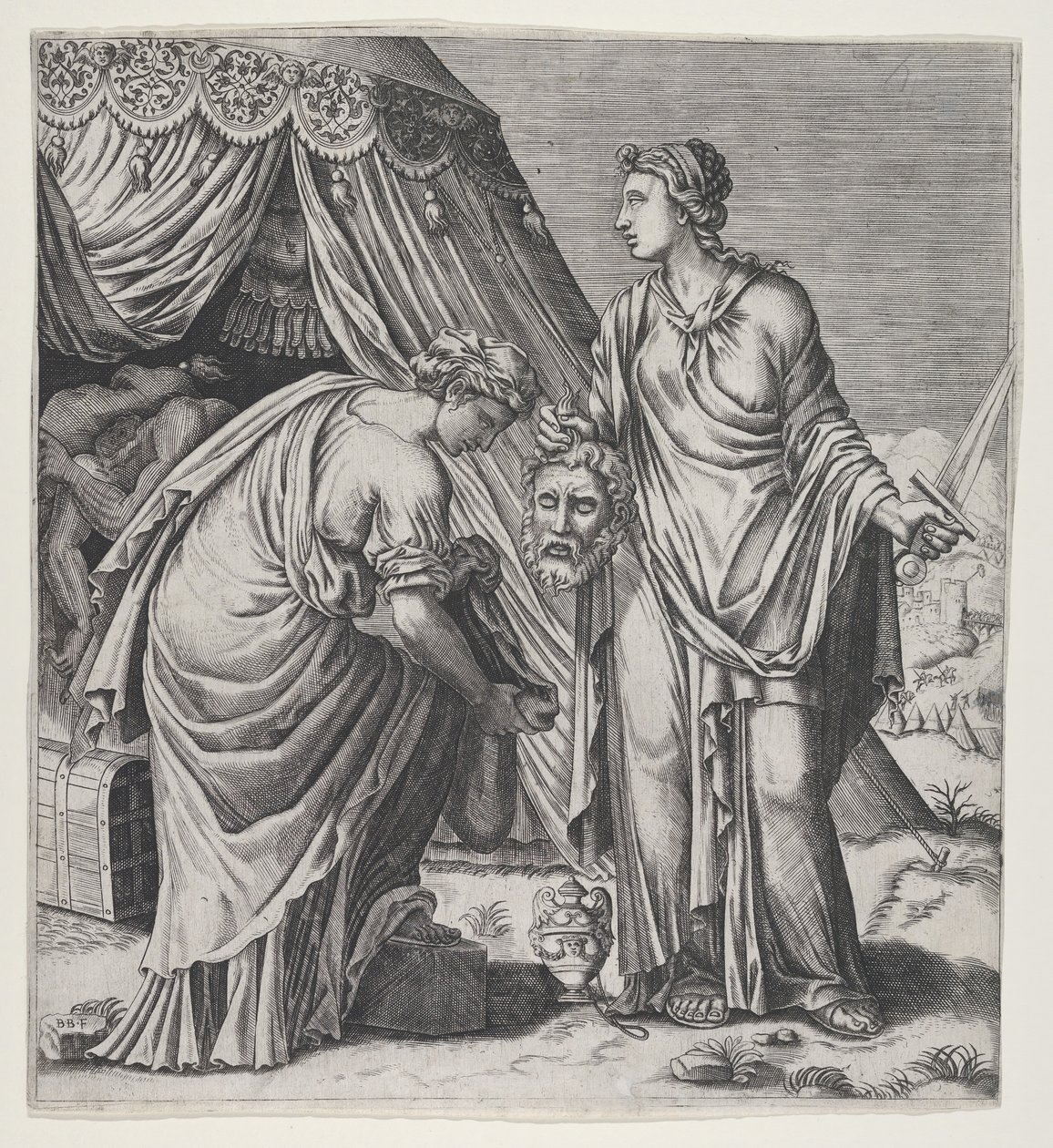 Judith med huvudet av Holofernes. av Balthazar van den Bos