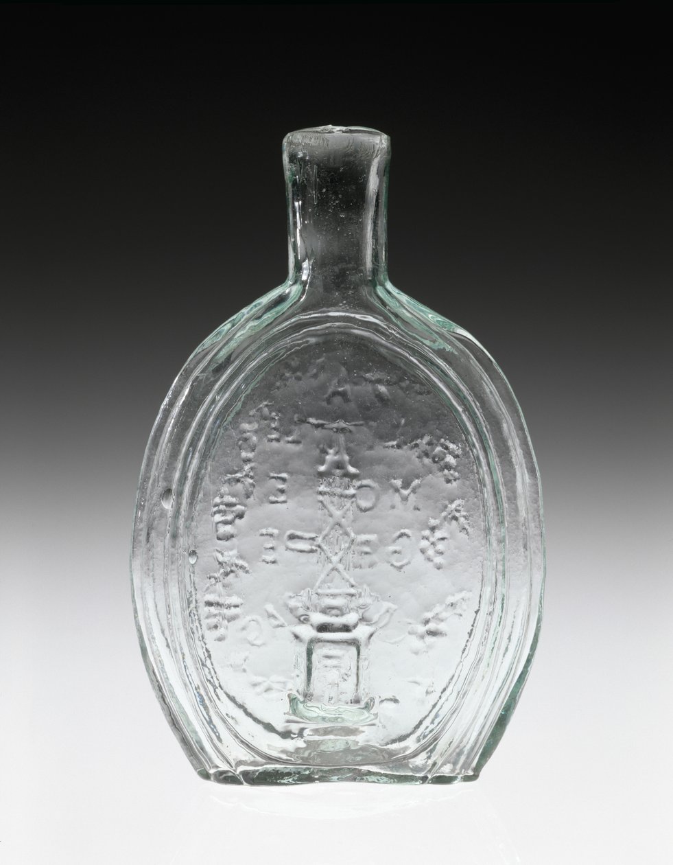 Figurerad kolv, ca. 1847 (icke-bly glas) av Baltimore Glass Works