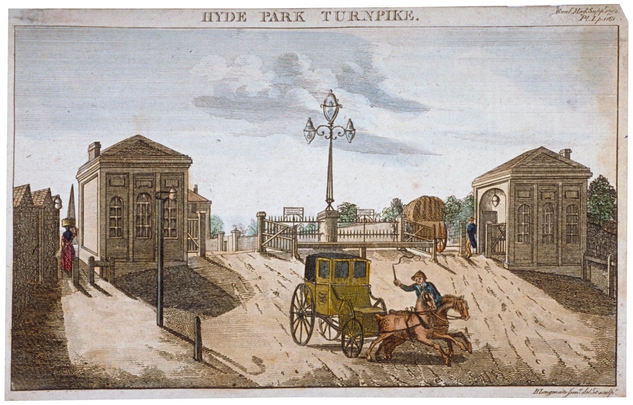 Utsikt över Hyde Park Corner Turnpike, Westminster, London, 1792. av Barak Longmate Jr
