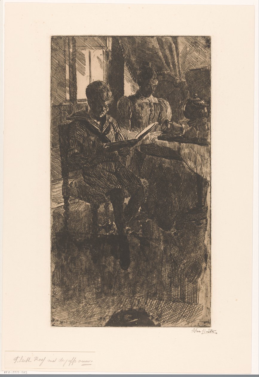 F. Leith Ross med fröken (originaltitel på objektet) av Barbara Elisabeth van Houten (signed by artist)
