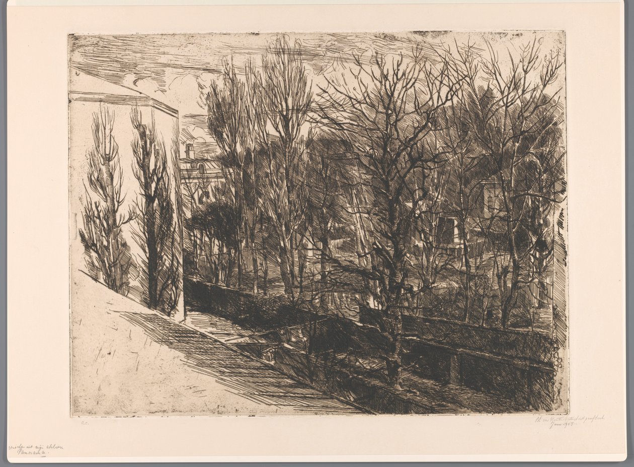 Ansikte från min studio (originaltitel på objekt) Panorama (titel på objekt) av Barbara Elisabeth van Houten (signed by artist)