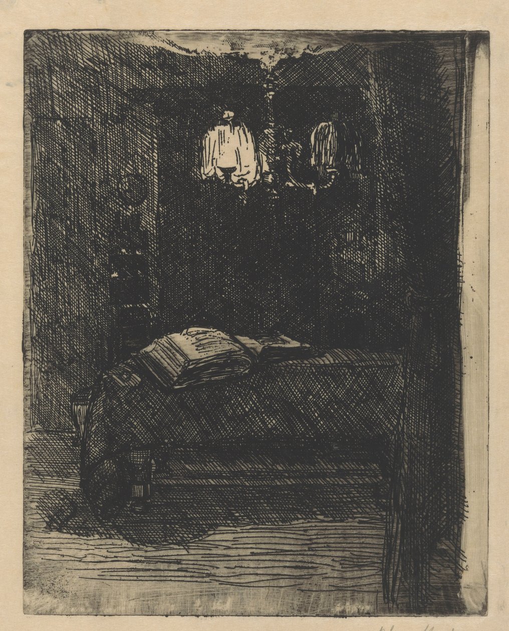 Bord med öppen bok av Barbara Elisabeth van Houten (signed by artist)