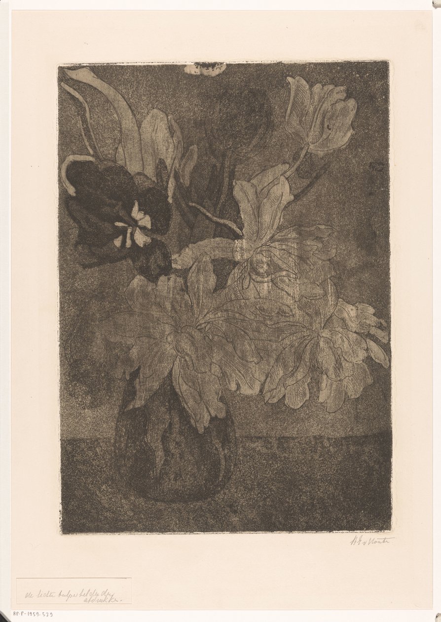 Vas med tulpaner av Barbara Elisabeth van Houten (signed by artist)