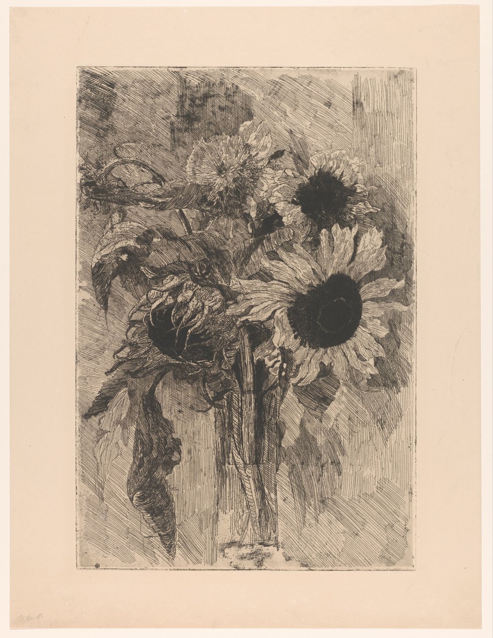 Solrosor i en vas av Barbara Elisabeth van Houten (signed by artist)