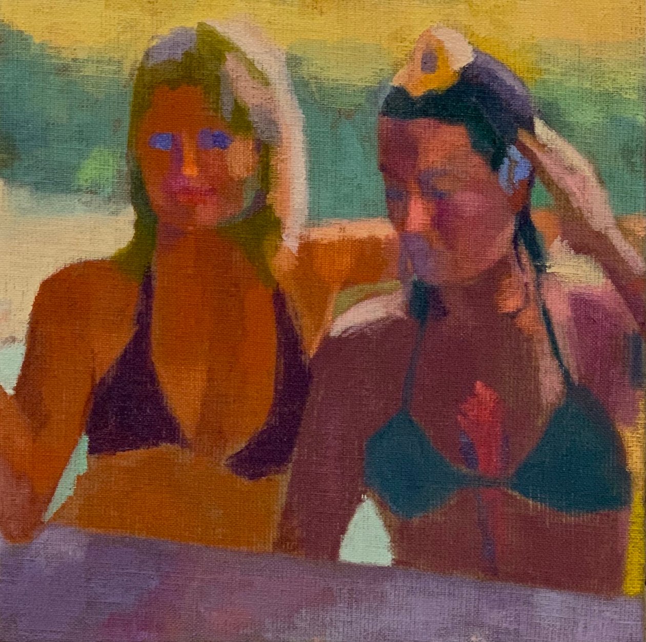 Untitled ,2021 (olja på dukskiva) av Barbara Hoogeweegen