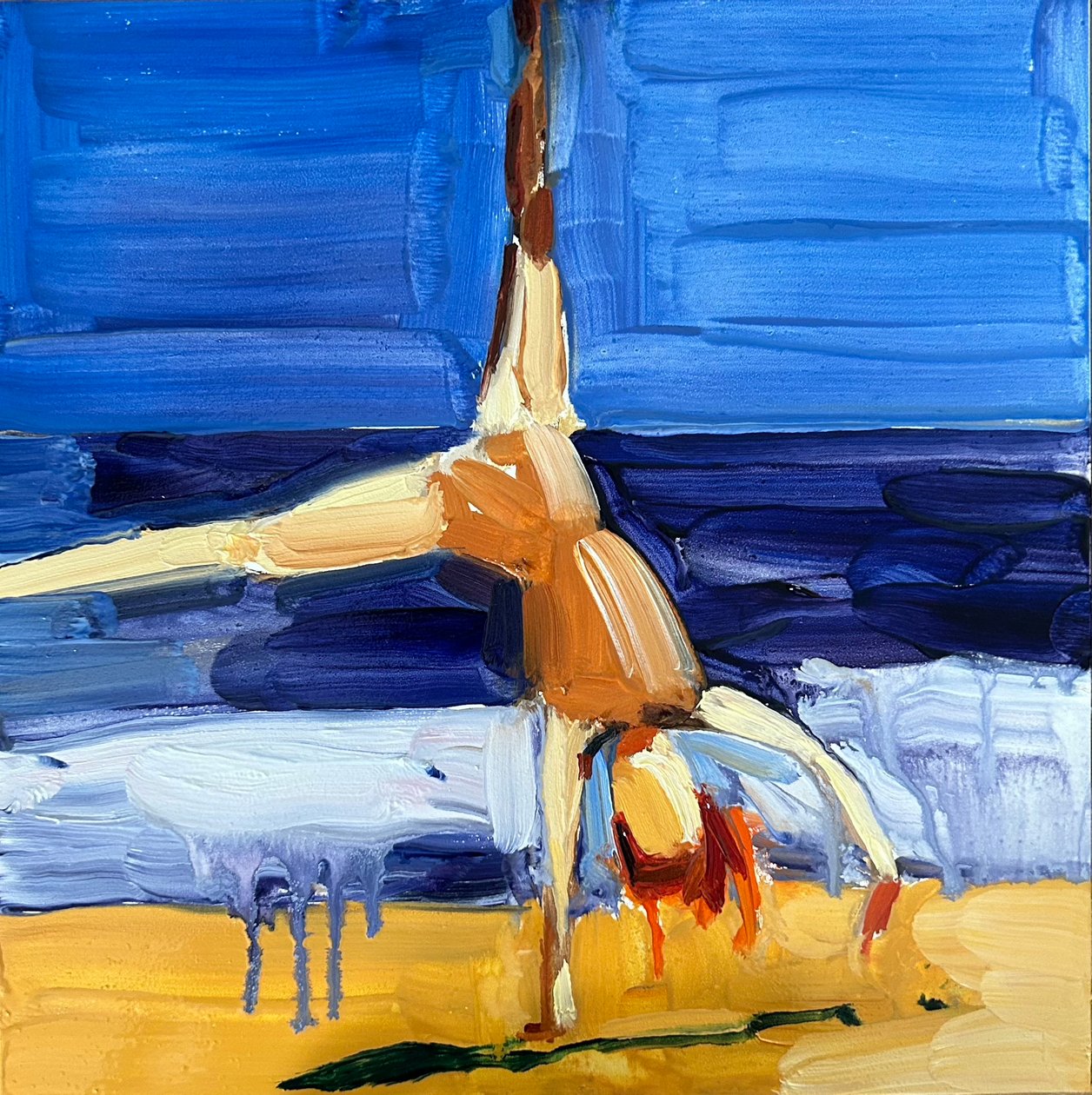 utan titel, 06/03/2024 ( olja på grundmålad gesso board) av Barbara Hoogeweegen
