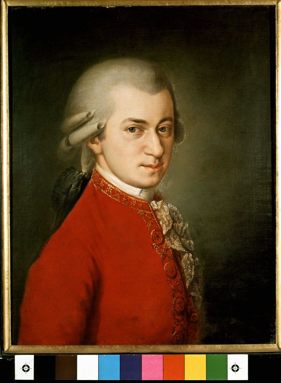 Porträtt av Wolfgang Amadeus Mozart (1756-1791) - målning av Barbara Krafft av Barbara Krafft