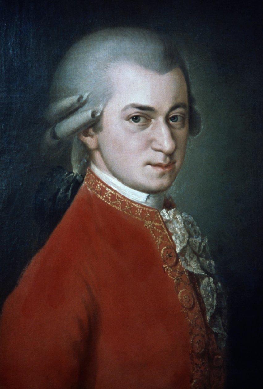 Wolfgang Amadeus Mozart (1756-1791), österrikisk kompositör, postumt porträtt av Barbara Krafft av Barbara Krafft