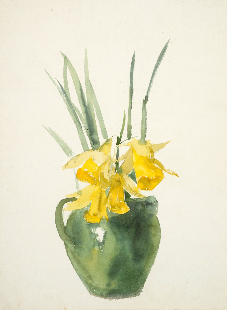 Buketter av gula blommor (akvarell på vävt papper) av Barbara Leigh Smith Bodichon