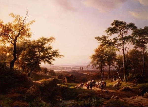 Ett Rhenlandskap, 1800-talet av Barend Cornelis Koekkoek