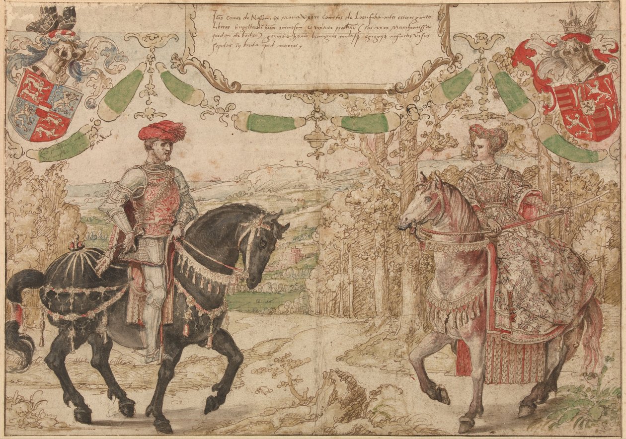 Johan IV van Nassau and His Wife Maria van Loon-Heinsberg av Barend van Orleay
