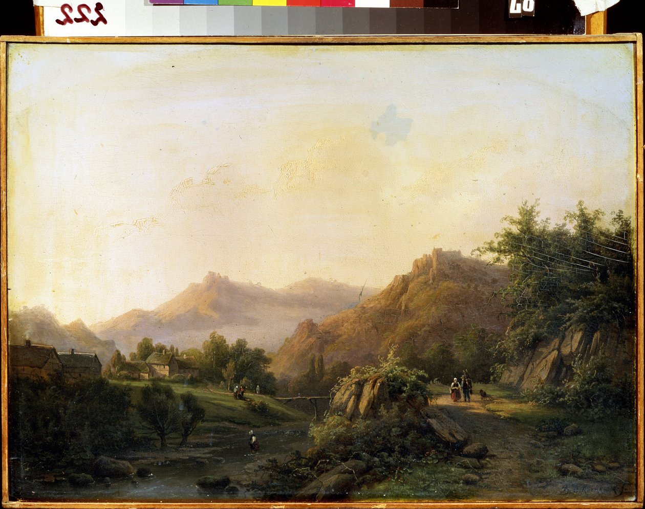 Landskap med ett sätt. Målning av Barend Cornelis Koekkoek (1803-1862). Olja på duk. holländsk konst. M. Kroshitsky konstmuseum, Sevastopol (Sevastopol), Ukraina av Barend Cornelis Koekkoek
