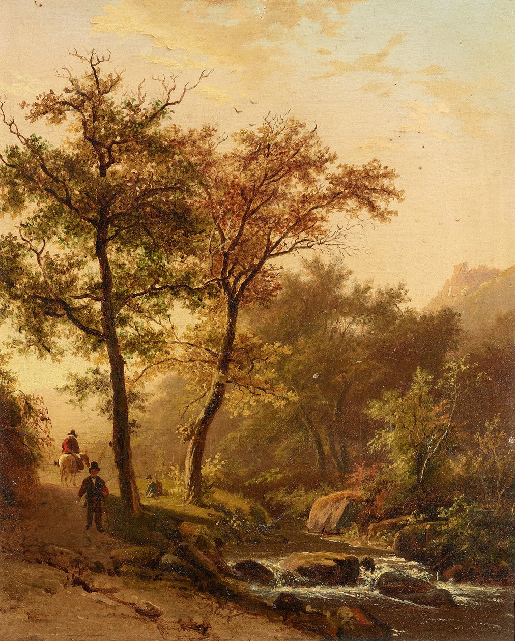 Romantiskt landskap av Barend Cornelis Koekkoek
