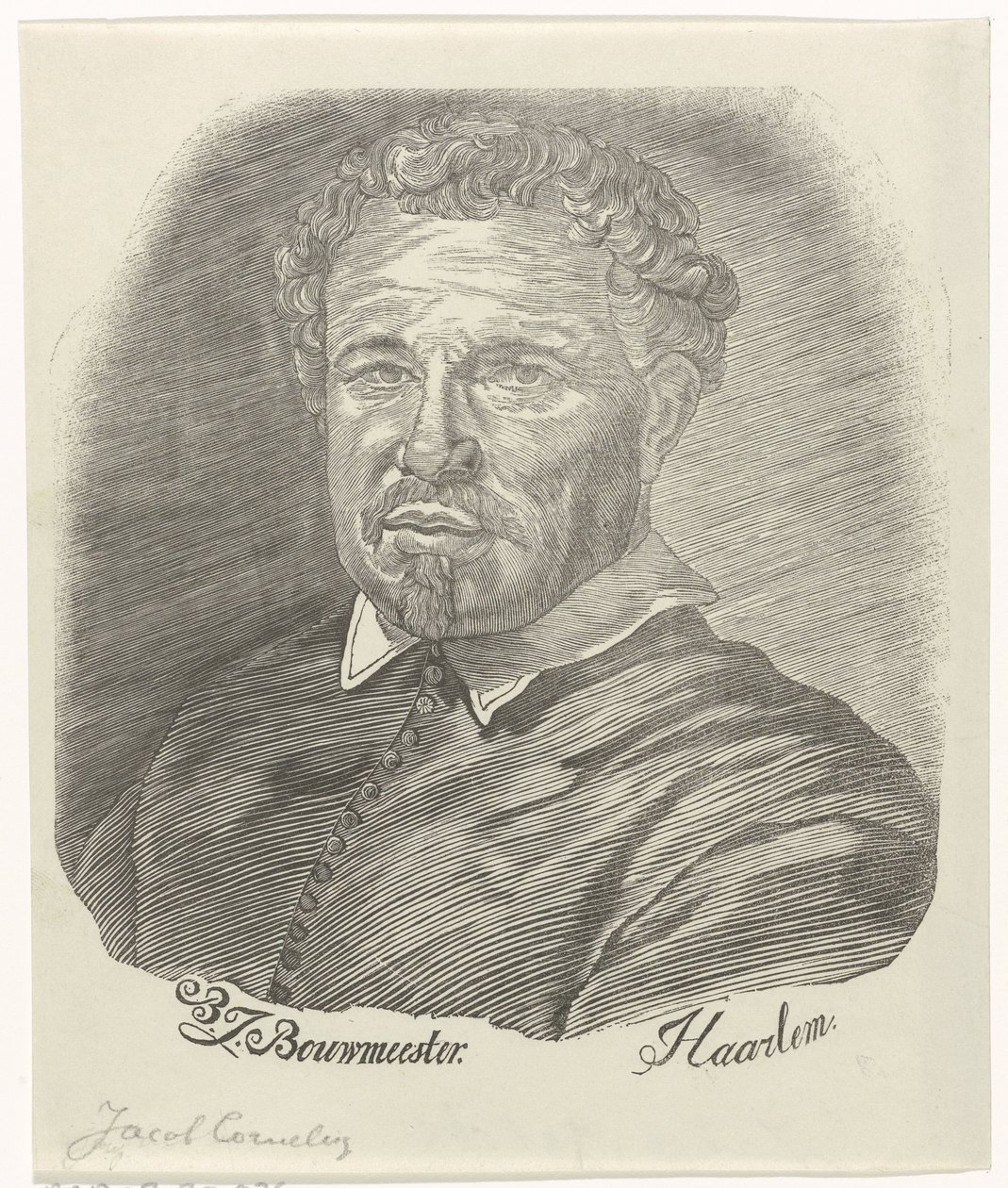 Porträtt av Jacob Cornelisz. av Barend Johannes Bouwmeester