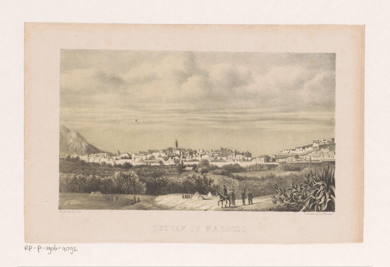 Vy över Tetouan i Marocko Tetouan i Marocko (titel på objekt) av Barend Leonardus Hendriks