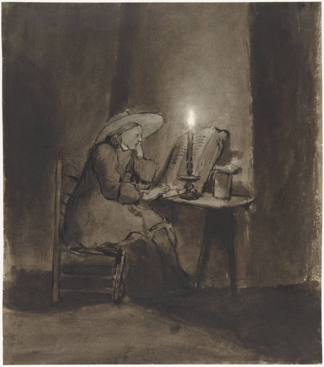 Läsande pojke vid levande ljus av Barent Fabritius