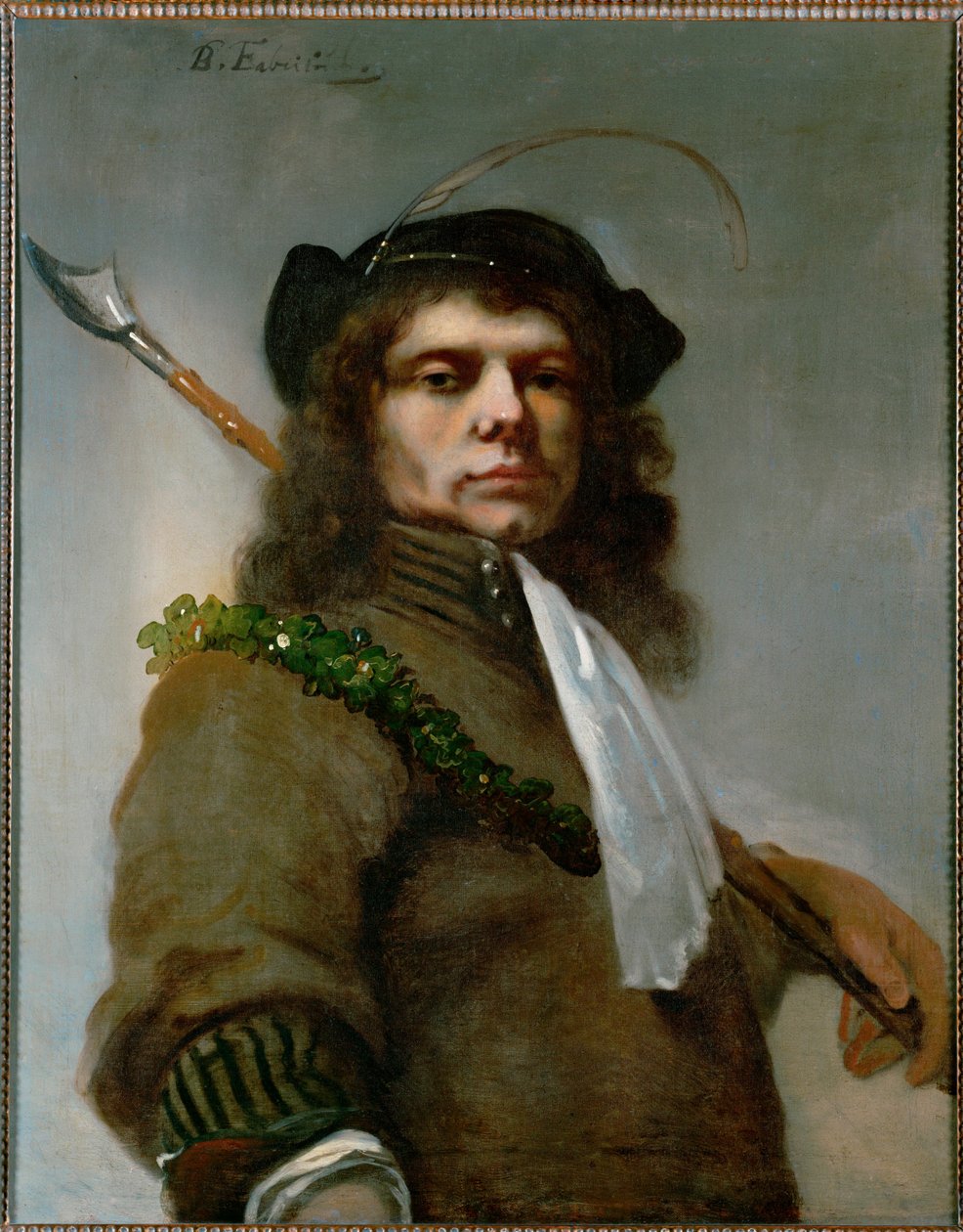 Självporträtt av Fabritius som herde ... (olja på duk) av Barent Fabritius