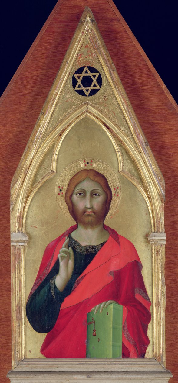 Christ Blessing, c.1325 swed av Barna da Siena