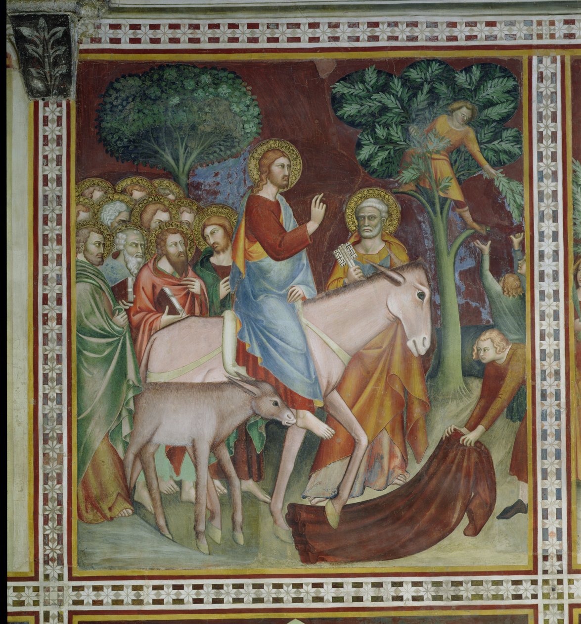 Kristi inträde i Jerusalem, från en serie scener i Nya testamentet av Barna da Siena