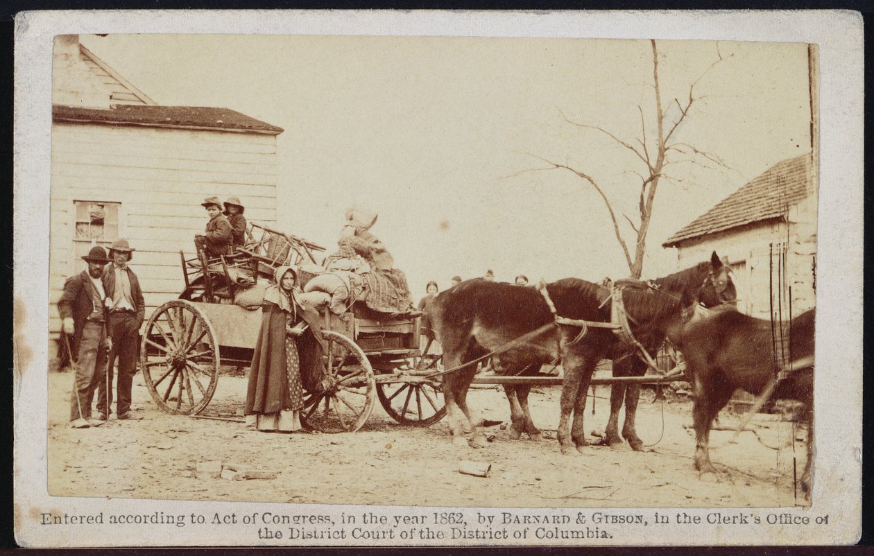 Avgång från det gamla Homestead, Centreville, Virginia, 1862, från Bradys Album Gallery, nr 306 (bw foto) av Barnard and Gibson
