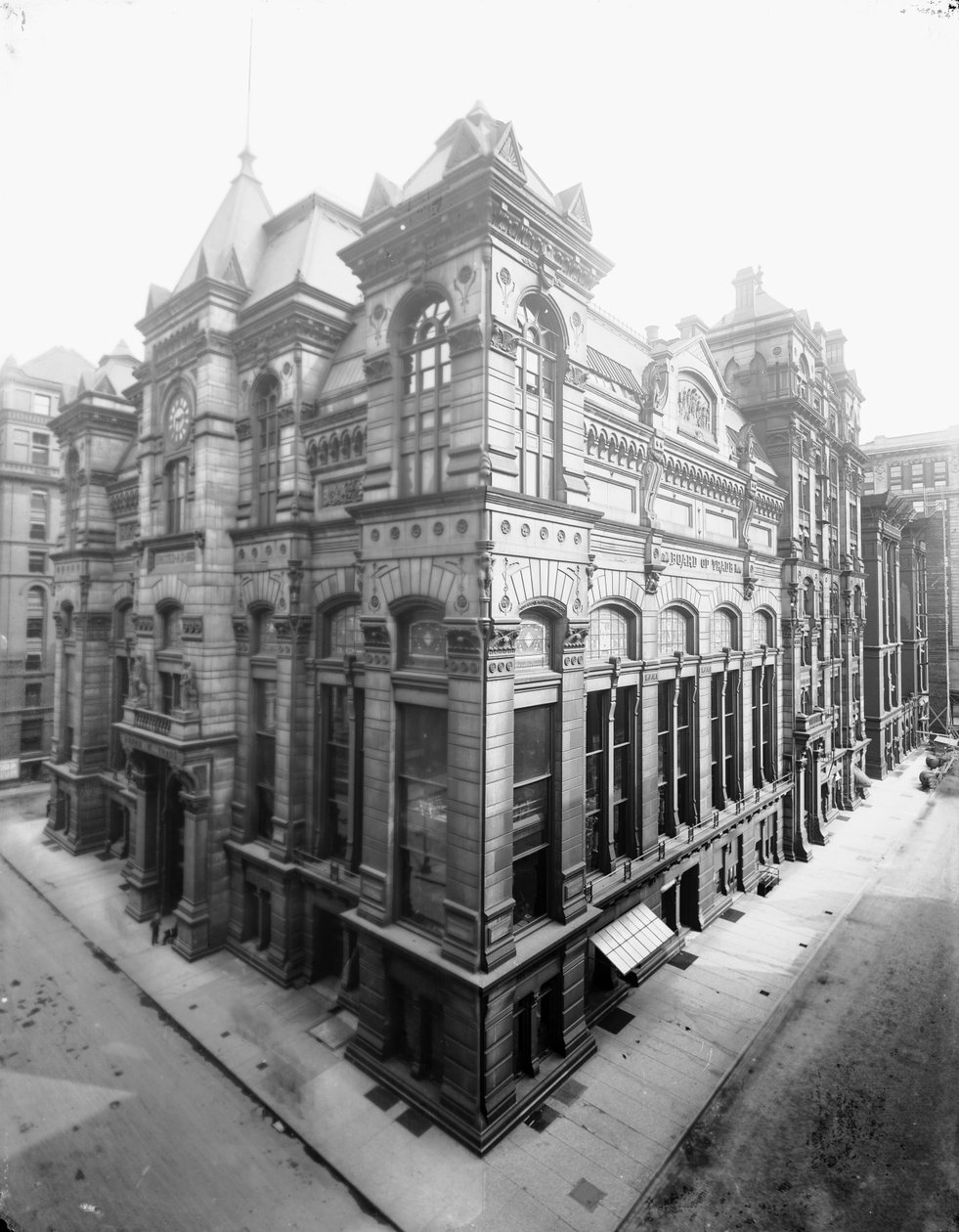 Chicago Board of Trade, Chicago, Illinois, USA, ca 1900 (s/v foto) av Barnes and Crosby