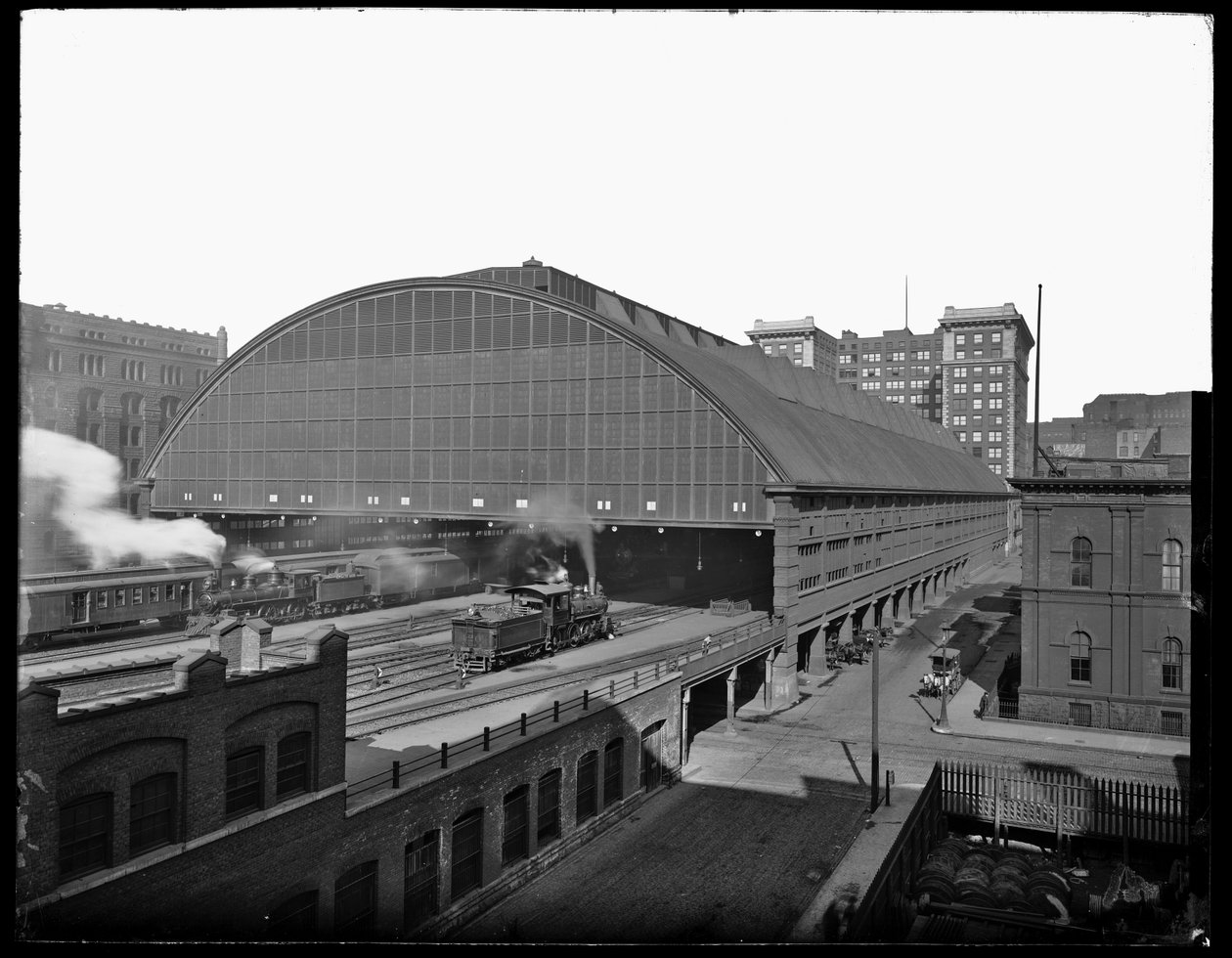 LaSalle Street Station, Chicago, Illinois, USA, ca 1905 (s/v foto) av Barnes and Crosby