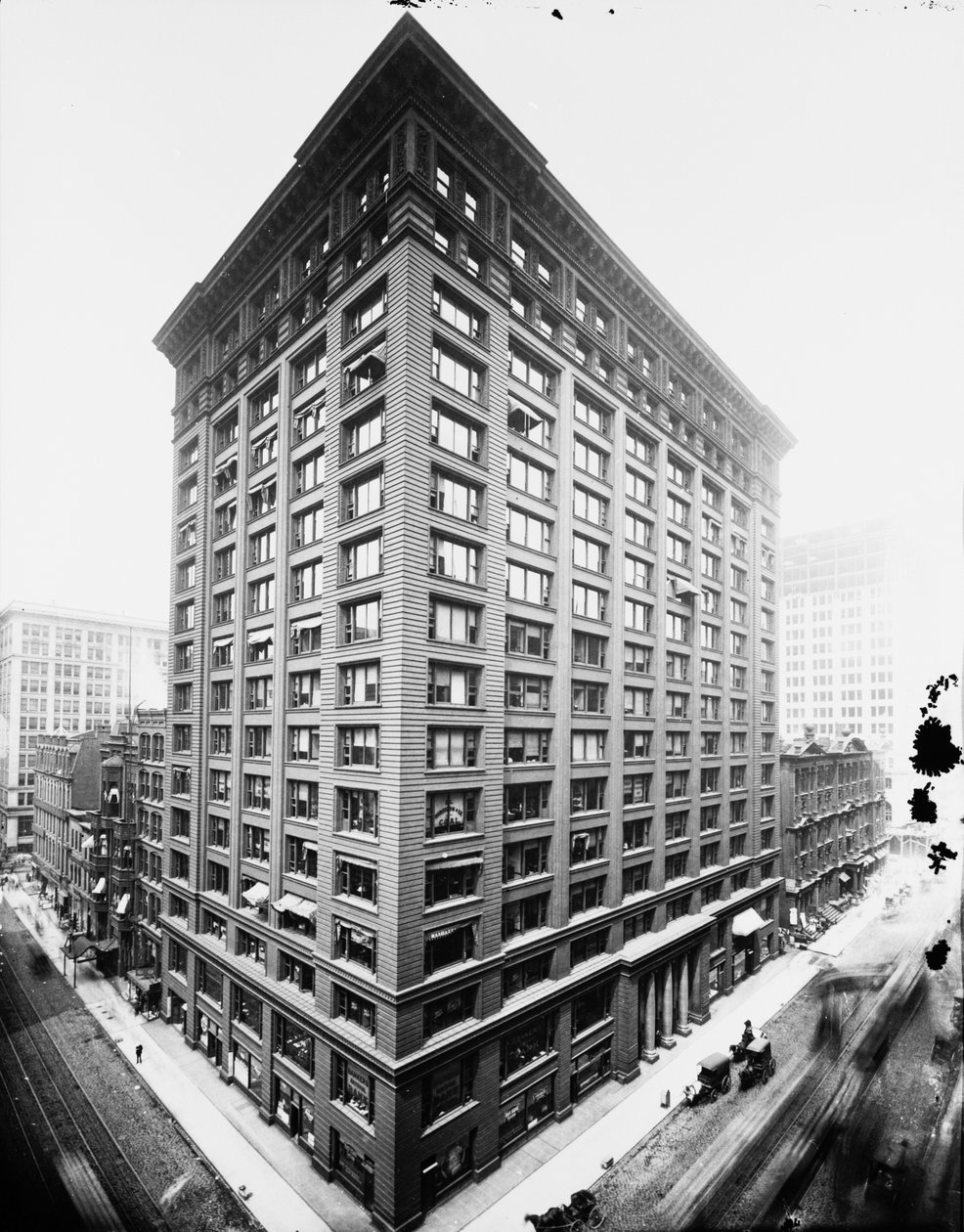 Marquette Building, Chicago, Illinois, USA, ca 1900 (s/v foto) av Barnes and Crosby