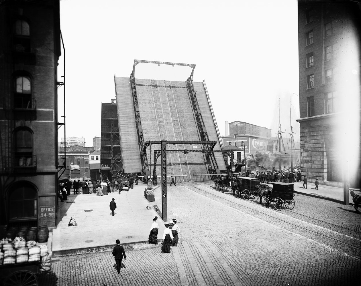 State Street Bridge, Chicago, Illinois, USA, ca 1905 (s/v foto) av Barnes and Crosby
