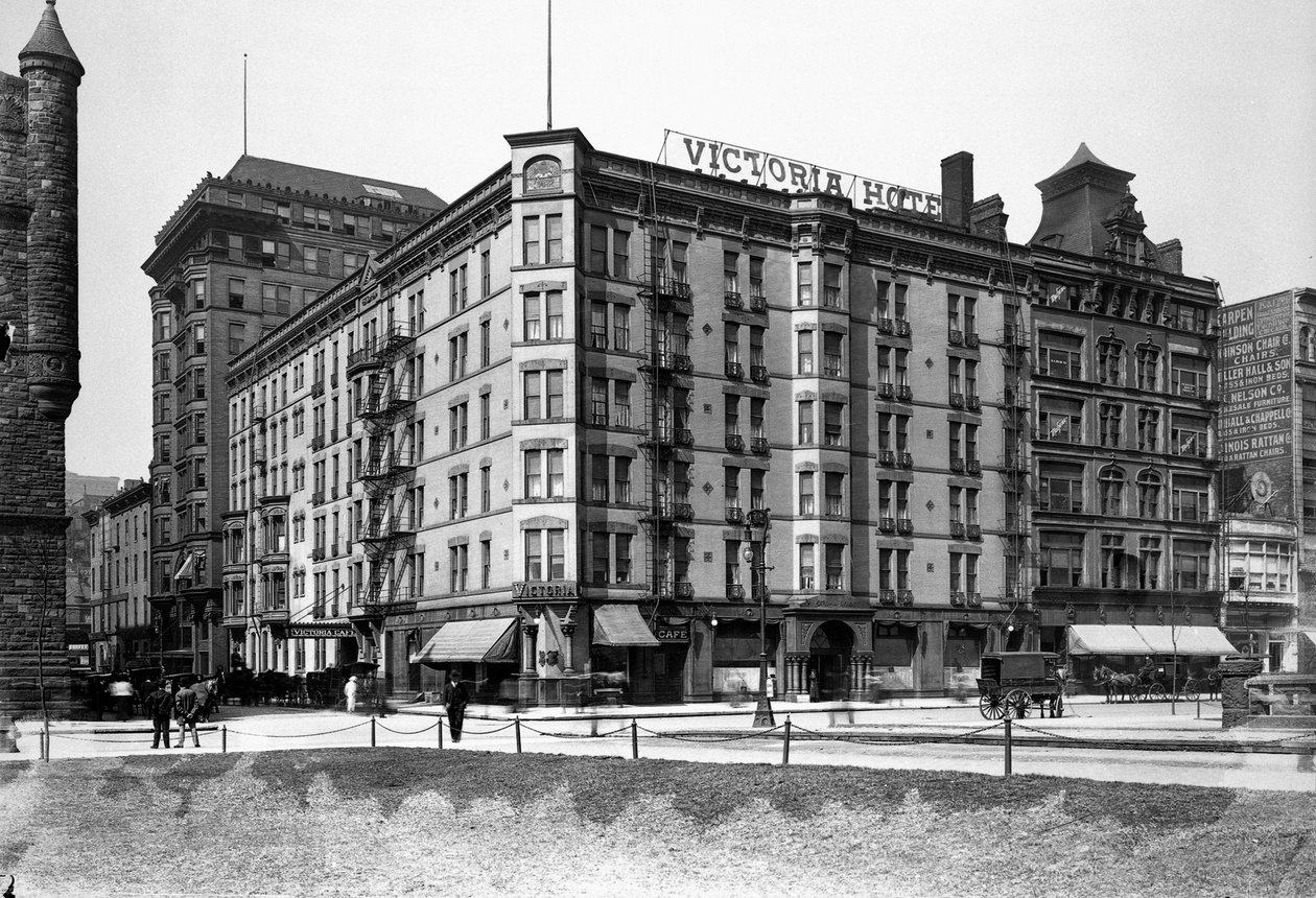 Victoria Hotel, Chicago, Illinois, USA, ca 1900 (s/v-foto) av Barnes and Crosby