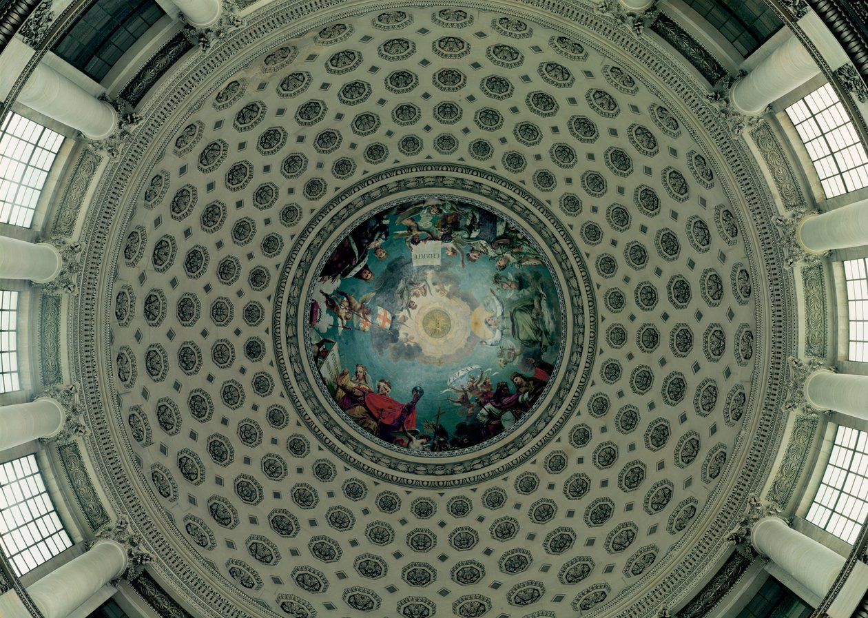 The Apotheosis of St. Genevieve, detalj från kupolen, ca 1812 (väggmålning) av Antoine Jean Gros