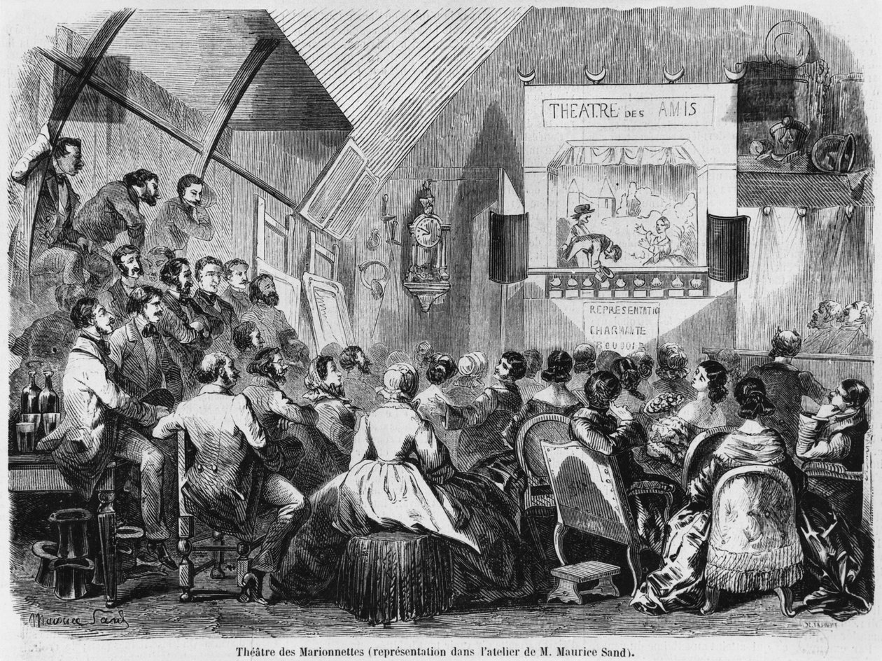 Dockteater i Maurice Sands studio, 1870 av Maurice Sand