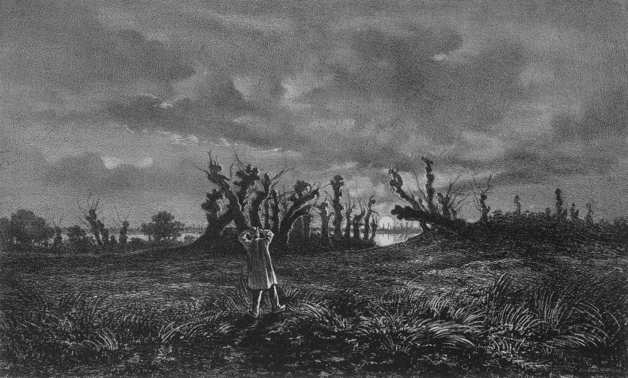 Lupeux, illustration till "Legendes Rustiques" av George Sand (1804-76) 1858 av Maurice Sand